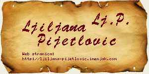 Ljiljana Pijetlović vizit kartica